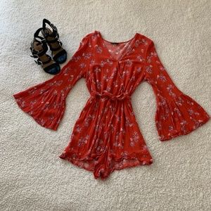 Cotton On Red Floral Jumpsuit
